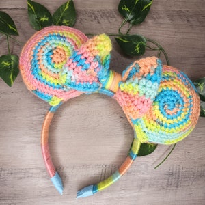 Happy rainbow, Mouse Ears, Crochet Ears, winter Crochet Ears, Fall Minnie ears, Mouse ears