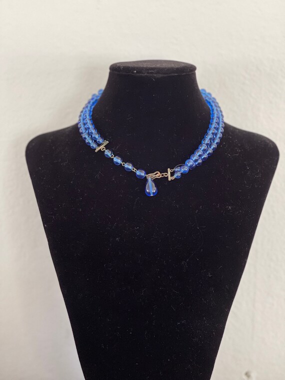 Blue glass paste necklace - image 2