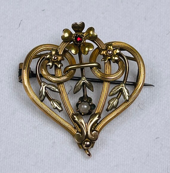 Heart shaped brooches from 1890 - image 3