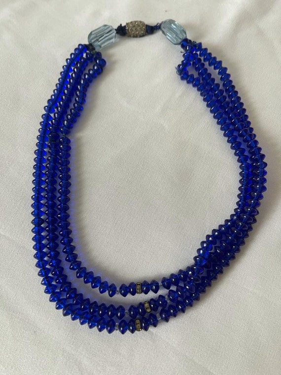 Blue crystal necklace. - image 4