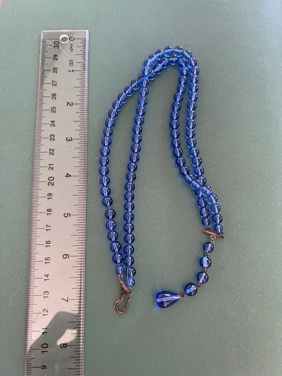 Blue glass paste necklace - image 3