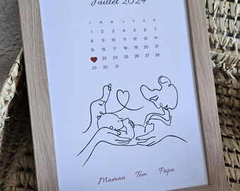 Gepersonaliseerde geboorteposter, babyposter, geboortekalender