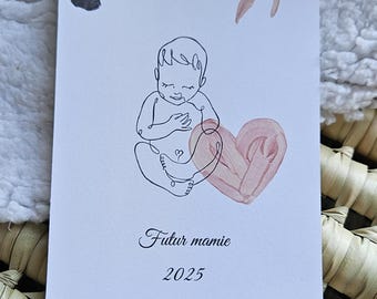 Tarjeta de anuncio de embarazo, anuncio de embarazo.