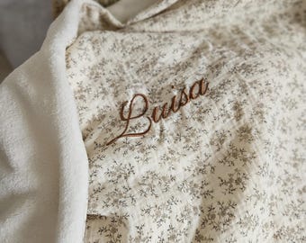 couverture bébé personnalisée, couverture double gaze, couverture personnalisé