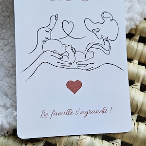 Pregnancy announcement card, family announcement