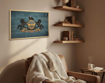 Handcrafted Wooden Pennsylvania State Flag Wall Art