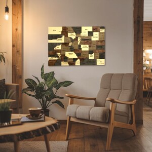 Mapa de Colorado de madera en 3D para pared: decoración rústica del centenario para el hogar, la oficina o la cabaña. Regalo ideal para los nativos de Colorado.