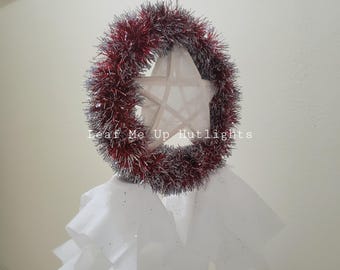 Farol rojo y blanco, adorno navideño colgante filipino
