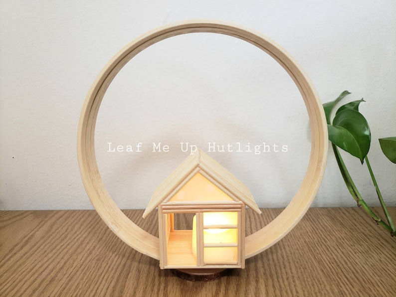 Bamboo house tealight holder and home decor.