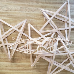 Filipino Parol Frames 7" for DIY Christmas Ornaments, 5 Pointed-Star Bamboo Frames for Parol Making Activities, Star Shape Decor for Craft