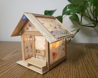 Portavelas de bambú, casa de flores en miniatura, decoración asiática para el hogar de primavera y verano, Bahay Kubo