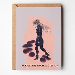 Carte de Saint-Valentin imprimable Quatrième aile | Anniversaire « Je marcherais sur le parapet pour vous » | Cadeau empyrée | Violet Sorrengail & Xaden Art