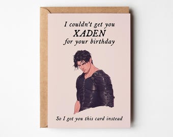 Fourth Wing Xaden Riorson Printable Birthday Card | Book Boyfriend Digital Download | Funny Romantasy Bookish Gift | Empyrean Dragon Merch