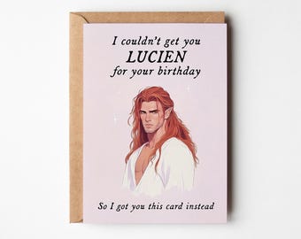 Lucien Birthday Card | ACOTAR Book Boyfriend Gift | Funny Sarah J Maas Bookish Fan Art | Digital Download Printable Greeting Card