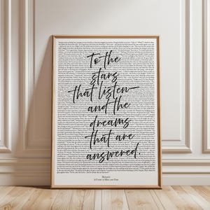 ACOTAR Digital Art Print | To the Stars Who Listen Quote | Rhysand Downloadable | Sarah J Maas Merch | Night Court Wall Art | Bookish Decor