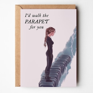 Carte de Saint-Valentin imprimable Quatrième aile | Anniversaire « Je marcherais sur le parapet pour vous » | Cadeau empyrée | Téléchargement numérique Violet Sorrengail