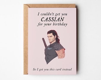 ACOTAR Cassian Printable Birthday Card | Bat Boys Digital Download | Romantasy Night Court Present | Book Boyfriend Gift | Funny Merch