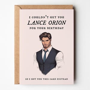 Tarjeta de cumpleaños imprimible de la Academia del Zodíaco, regalo divertido para amantes de los libros del profesor Lance Orión, para amantes del romance (descarga digital)