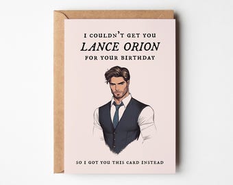 Zodiac Academy verjaardagskaart afdrukbaar, professor Lance Orion grappig leesgrage cadeau, liefhebber romantiek (digitale download)