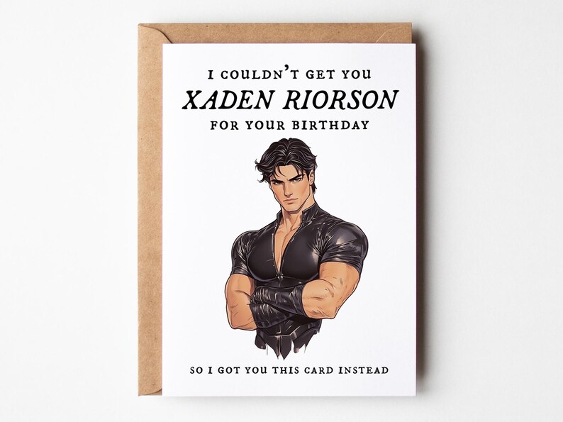 Xaden Riorson Birthday Card Printable, Fourth Wing Gift, Funny Romantasy Card, Basgiath War College, Dragon Rider Digital Download image 3