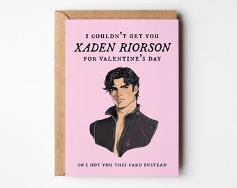 Fourth Wing Valentine Card Printable, Xaden Riorson Romantasy Book Lover Gift, Galentine Card for Readers, Empyrean Series Digital Download