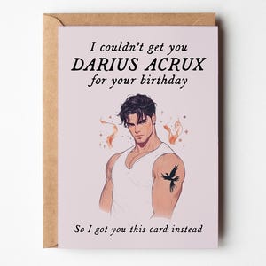 Darius Acrux Geburtstagskarte zum Ausdrucken | Sternzeichen Akademie Digitaler Download | Lustiges Romantasy Bookish Geschenk | Buch Boyfriend Merch