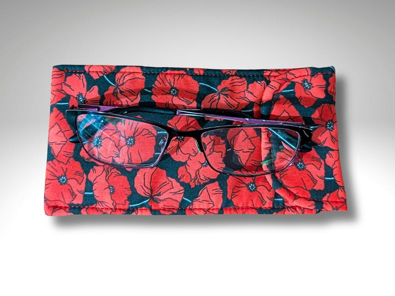 Estuche para gafas, funda blanda, Amapola, estuche para gafas acolchado suave, estuche para lápices, Amapolas imagen 8
