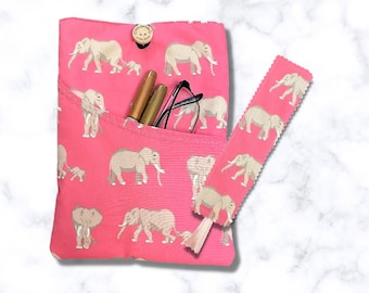 Book Sleeve, Book cover, Mothers day gift, Elephants, book pouch, bookmark, book protector, book jacket, valentines gift