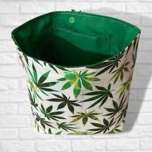 Car tidy, Car bin, car accessories, car gift, fathers day gift, new driver gift, hanging bag, Hemp leaf, Mothers day, valentines day gift