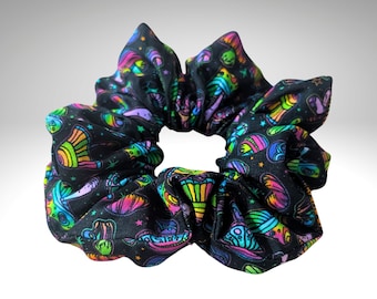 Chunky Hair scrunchie, hair accessories, mushrooms, hair ties, gifts for her, school scrunchies, hair care, stocking filler