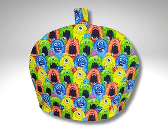 Tea cosy, fun teapot cover, teapot warmer, kitchen accessory, housewarming gift, Skulls, monsters