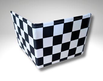 Blue badge holder, Parking permit wallet, Blue badge cover, Black and white check, Car bag, Key Fobs