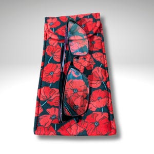 Estuche para gafas, funda blanda, Amapola, estuche para gafas acolchado suave, estuche para lápices, Amapolas imagen 2
