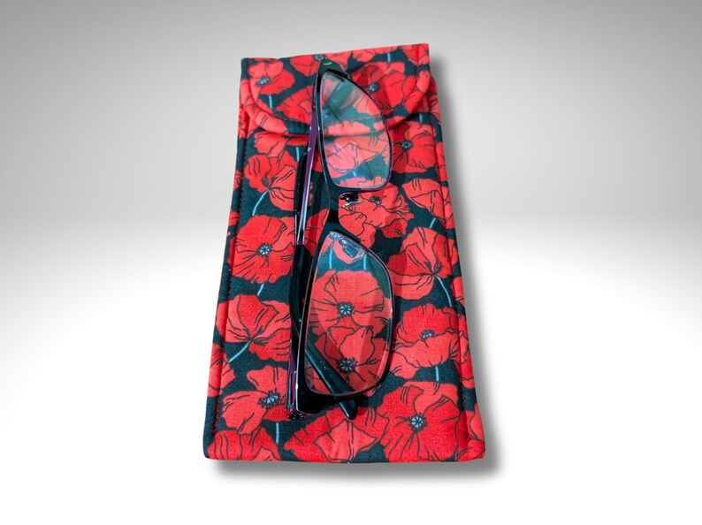 Estuche para gafas, funda blanda, Amapola, estuche para gafas acolchado suave, estuche para lápices, Amapolas imagen 2