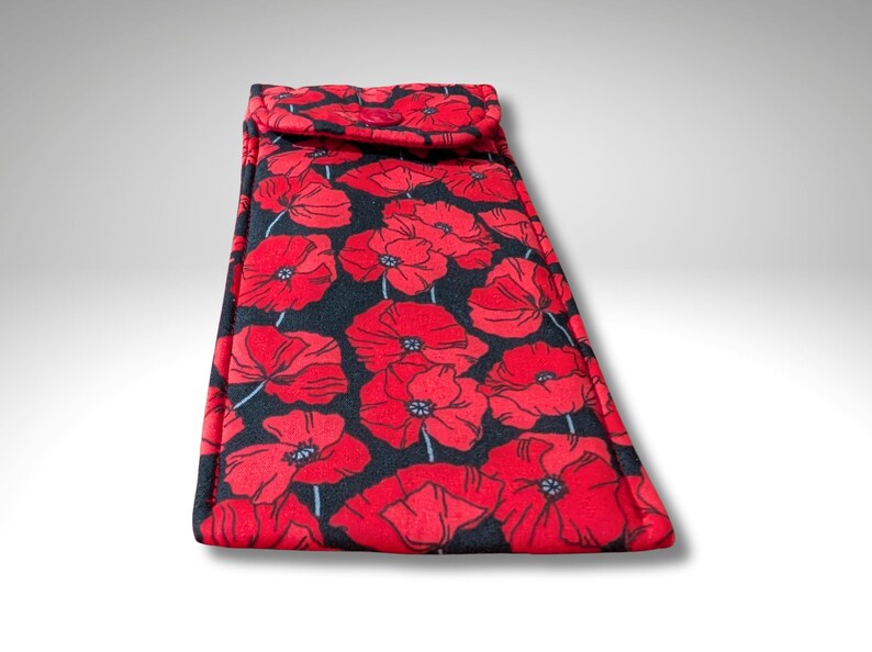 Estuche para gafas, funda blanda, Amapola, estuche para gafas acolchado suave, estuche para lápices, Amapolas imagen 7
