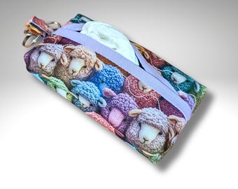 Tissue holder, travel, pocket tissue holder, tissue case, tissue Keyring holder, gift ideas, Sheep