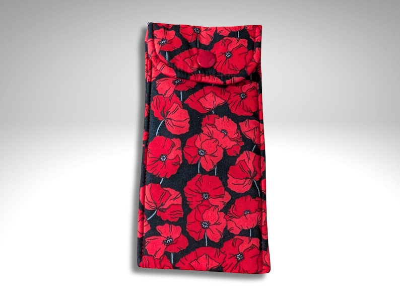 Estuche para gafas, funda blanda, Amapola, estuche para gafas acolchado suave, estuche para lápices, Amapolas imagen 3