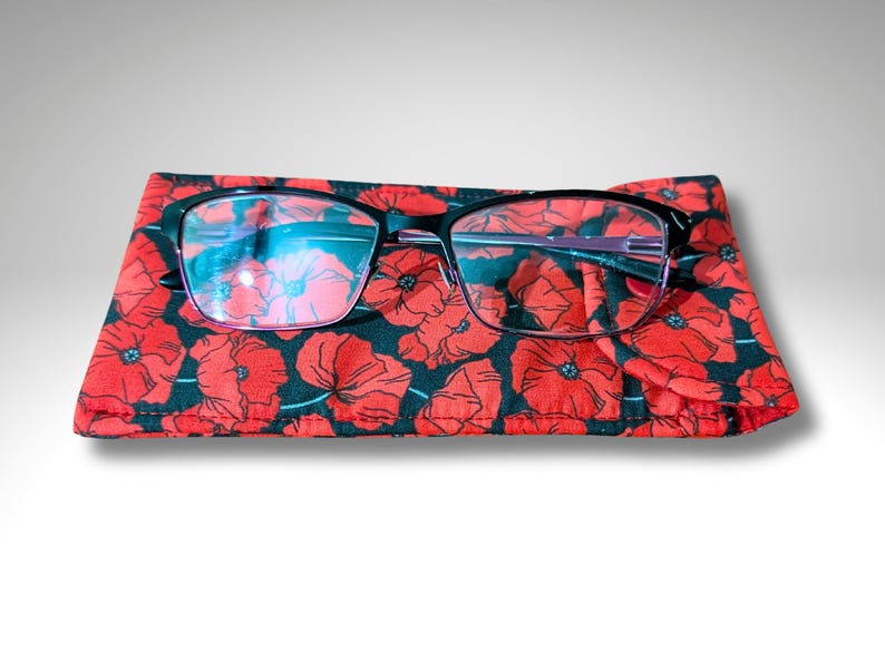 Estuche para gafas, funda blanda, Amapola, estuche para gafas acolchado suave, estuche para lápices, Amapolas imagen 5