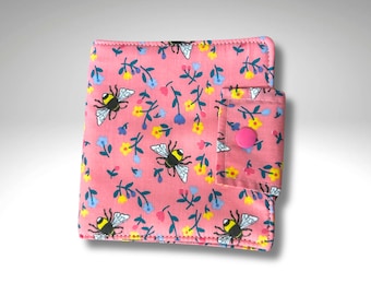 Sanitary pad holder, feminine care, school accessory, panty liner holder, pouch, sanitary ware, Bumble Bees, gifts for her,