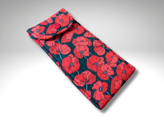 Glasses case, soft pouch, Poppy, soft padded glasses case, pencil case, Poppies