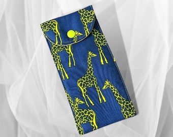 Glasses case, soft padded glasses case, soft pouch, Giraffes, mothers day gift, pencil case, fathers day gift