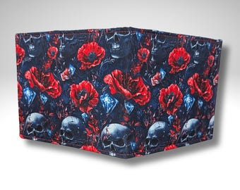 Blue badge holder parking wallet,  permit holder, blue badge cover, Gothic, skulls, roses, hologram safe