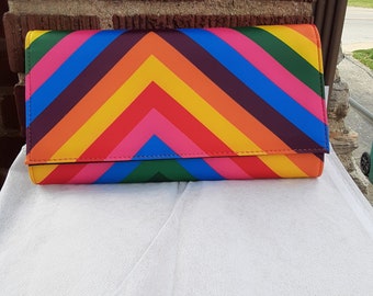 Striped Rainbow Evening Clutch