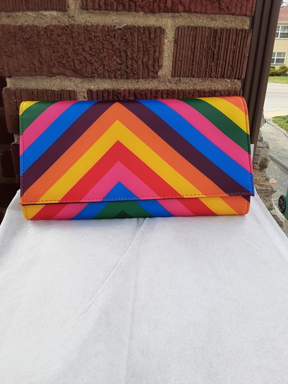 Striped Rainbow Evening Clutch