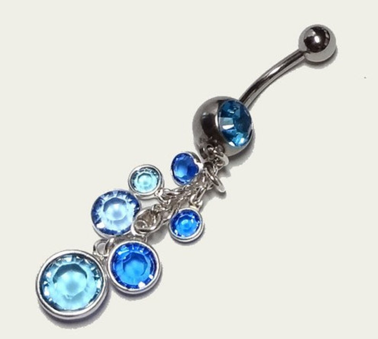 Belly Ring Body Jewelry Navel Pierced Sexy Sapphire Aquamarine Etsy