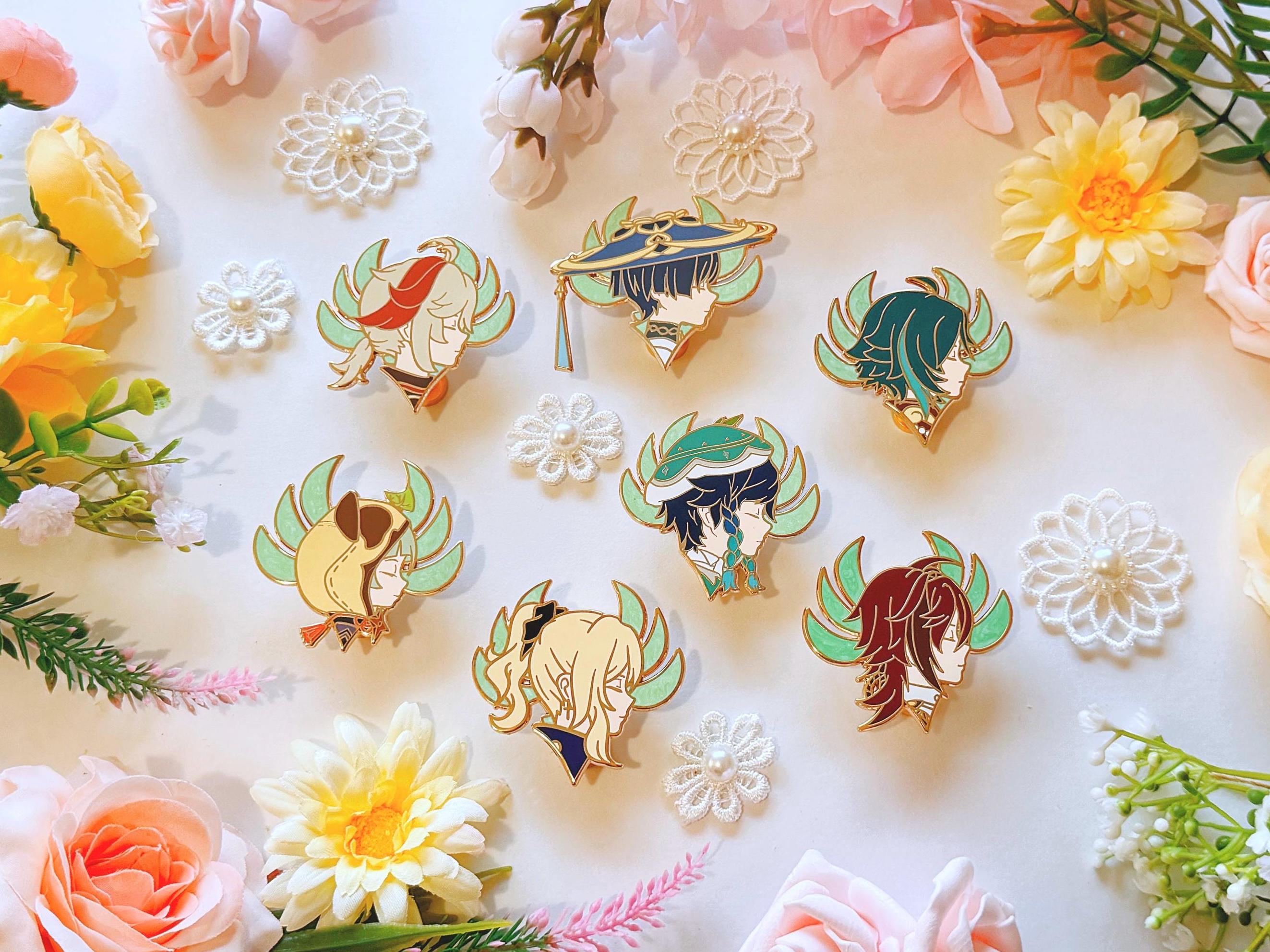 Genshin Impact Vision Pins Anemo Collection - Etsy
