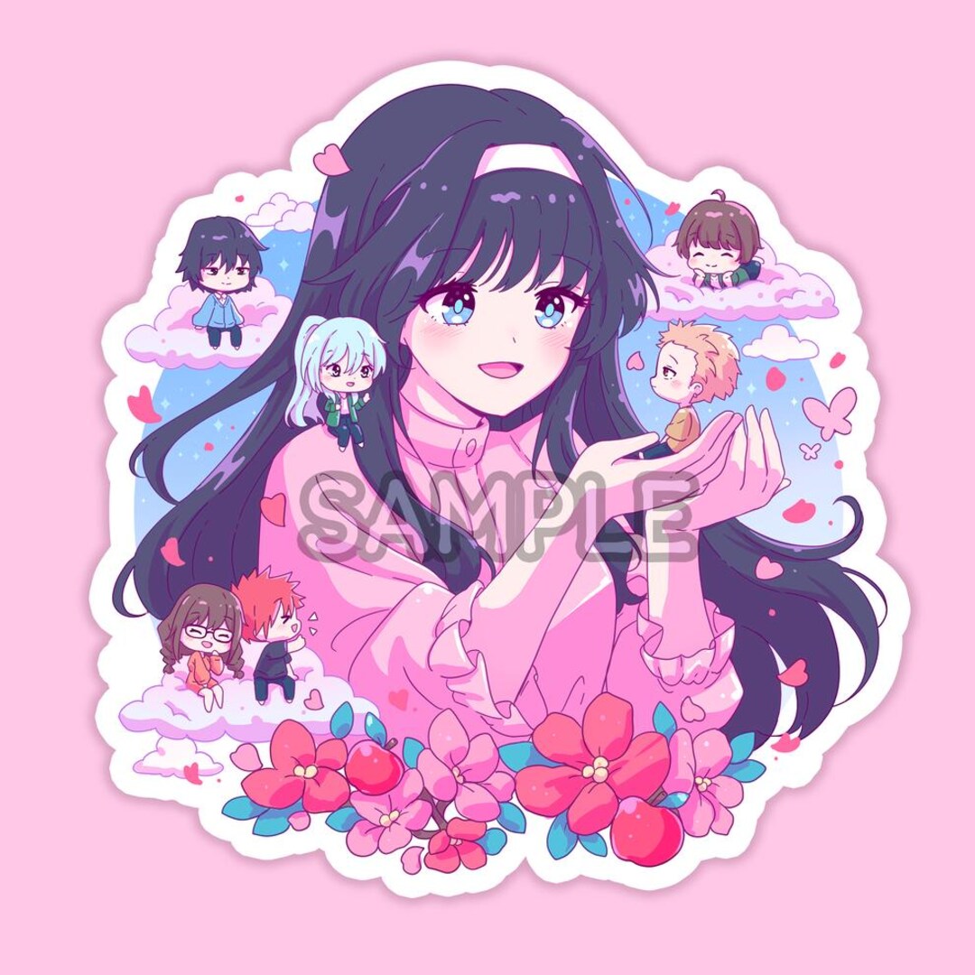 Flower Chibi Group Vinyl Sticker - Etsy