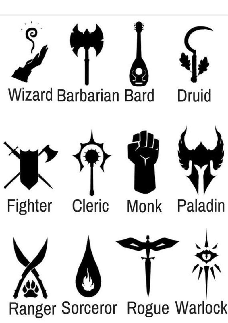 Dnd classes SVG Sheet | Etsy