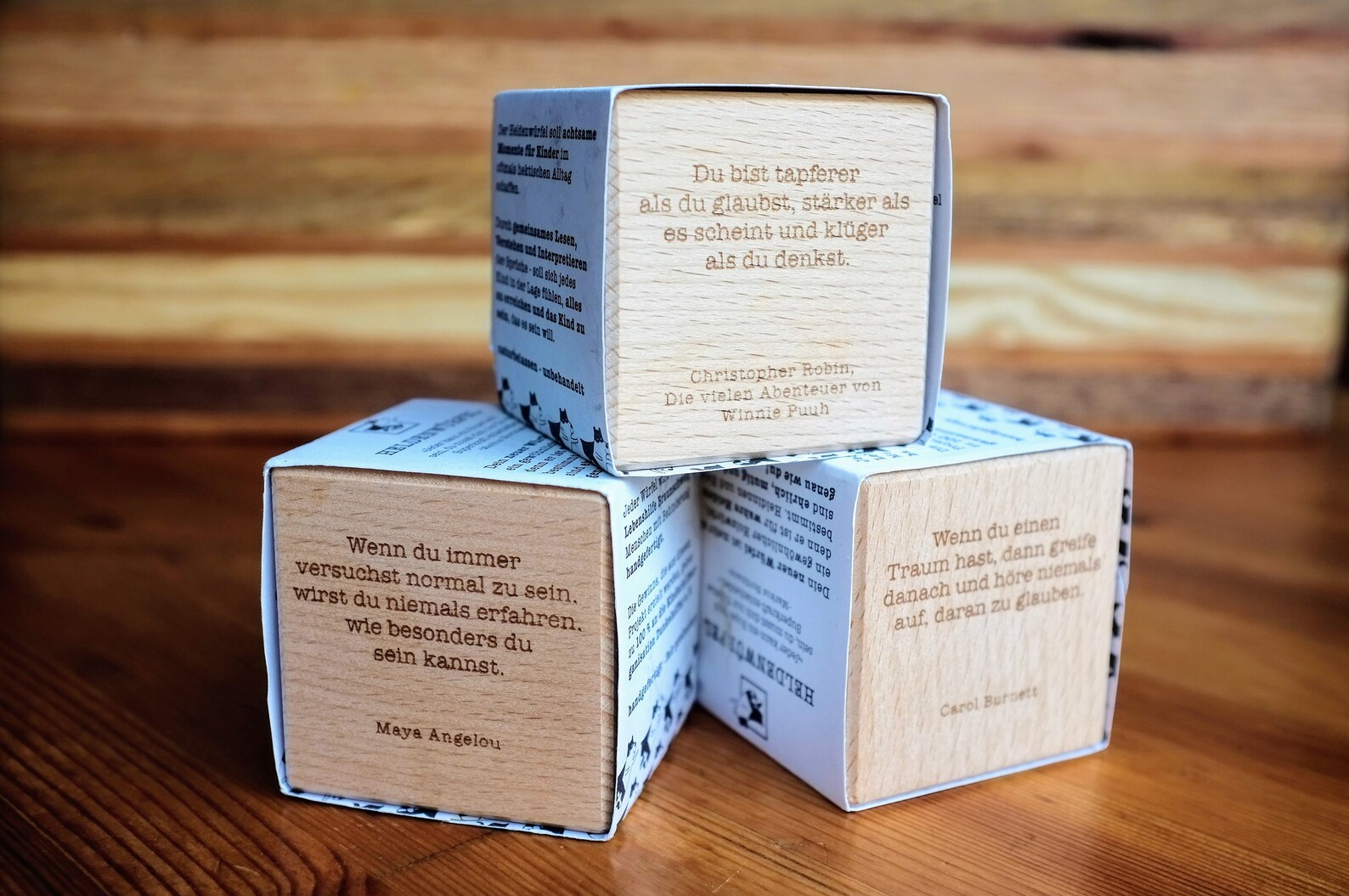 Heldenwürfel Würfel aus Holz Zitate für Kinder Sozial/Nachhaltig