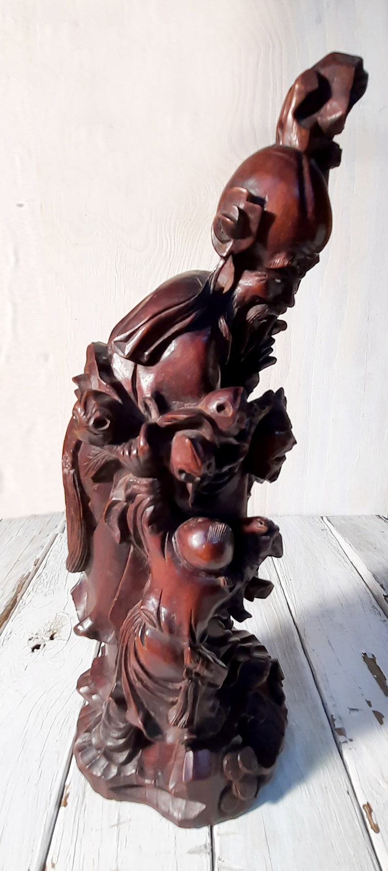Vintage Chinese Wood Sculpture of Shou Xing Immortality God Etsy
